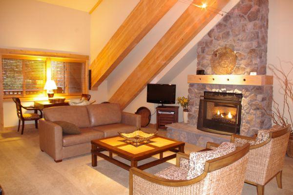 Living Room with Gas Fireplace and Tv