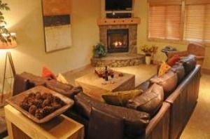 Spacious Living Room with Gas Fireplace 