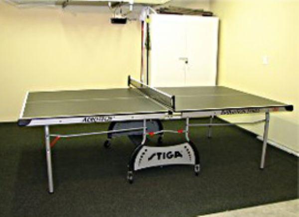 Ping Pong Table in Heated Garage