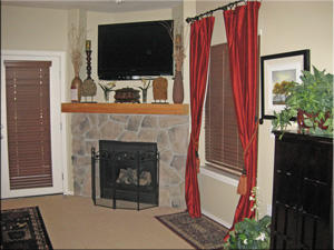 Gas Fireplace and Flatscreen TV in Living Room
