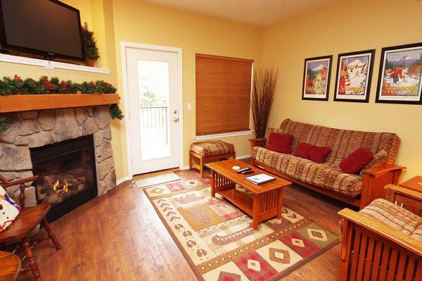 Living Room with Gas Fireplace and Tv