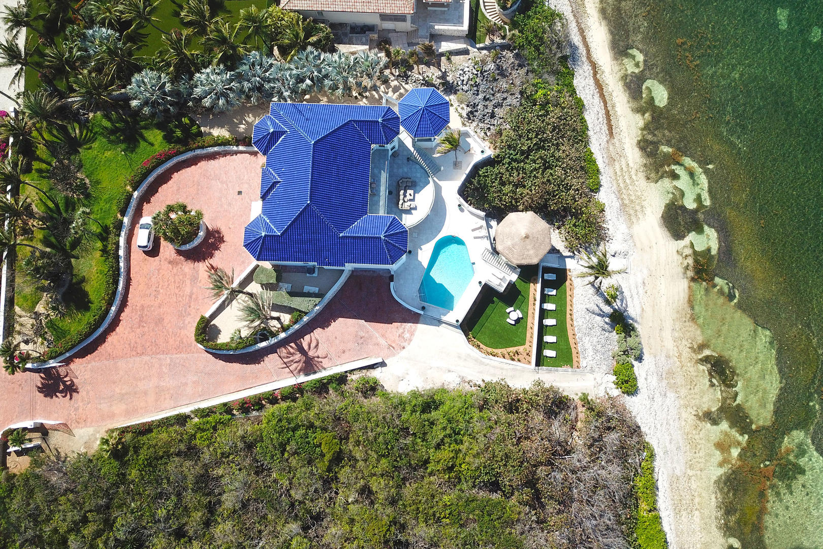 Aerial view of the property.