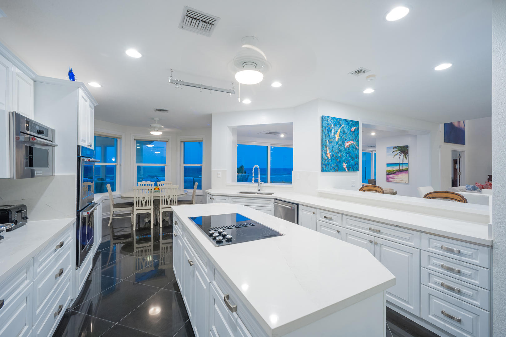 Kitchen island views.