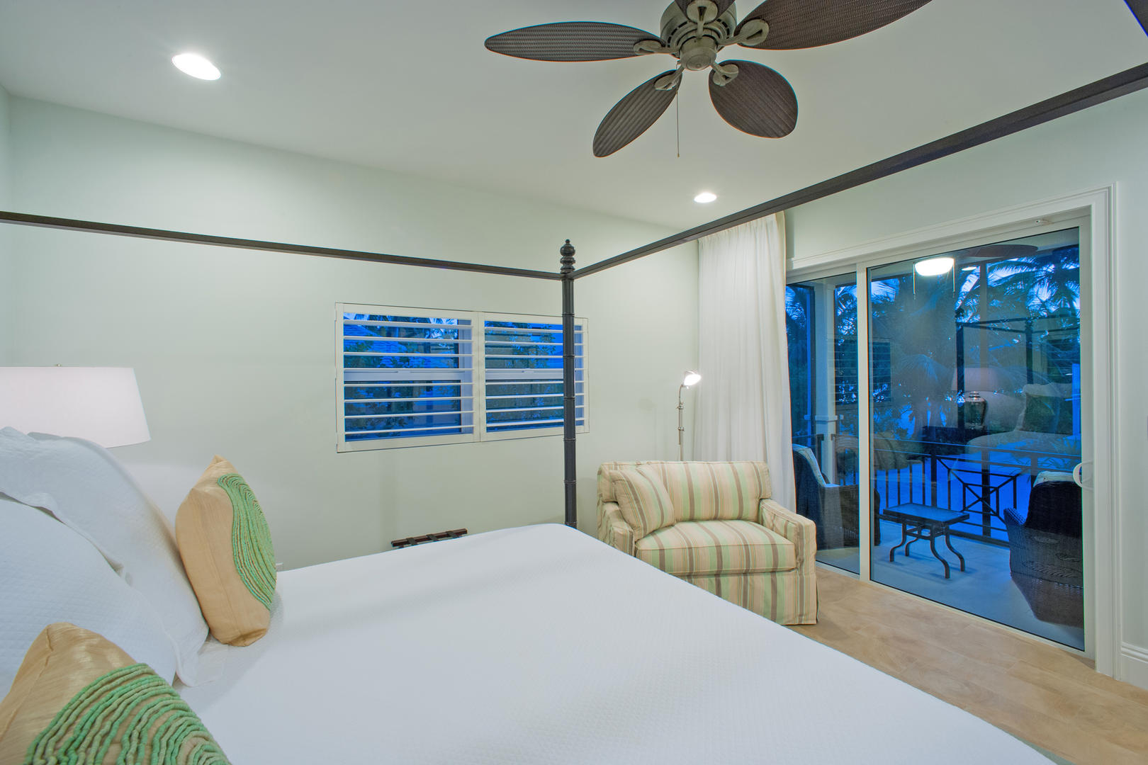 One of four identical King Suites. Each has an ensuite bath and a private screened balcony.