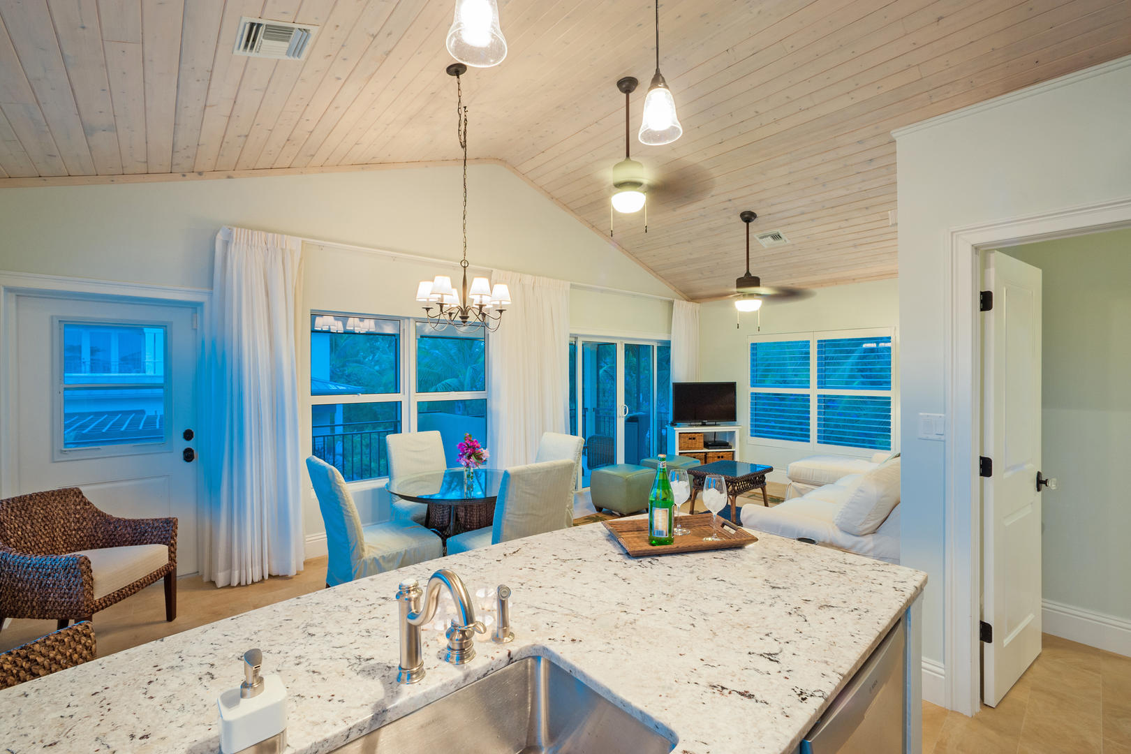 View of the living area from the Carriage House's kitchen.