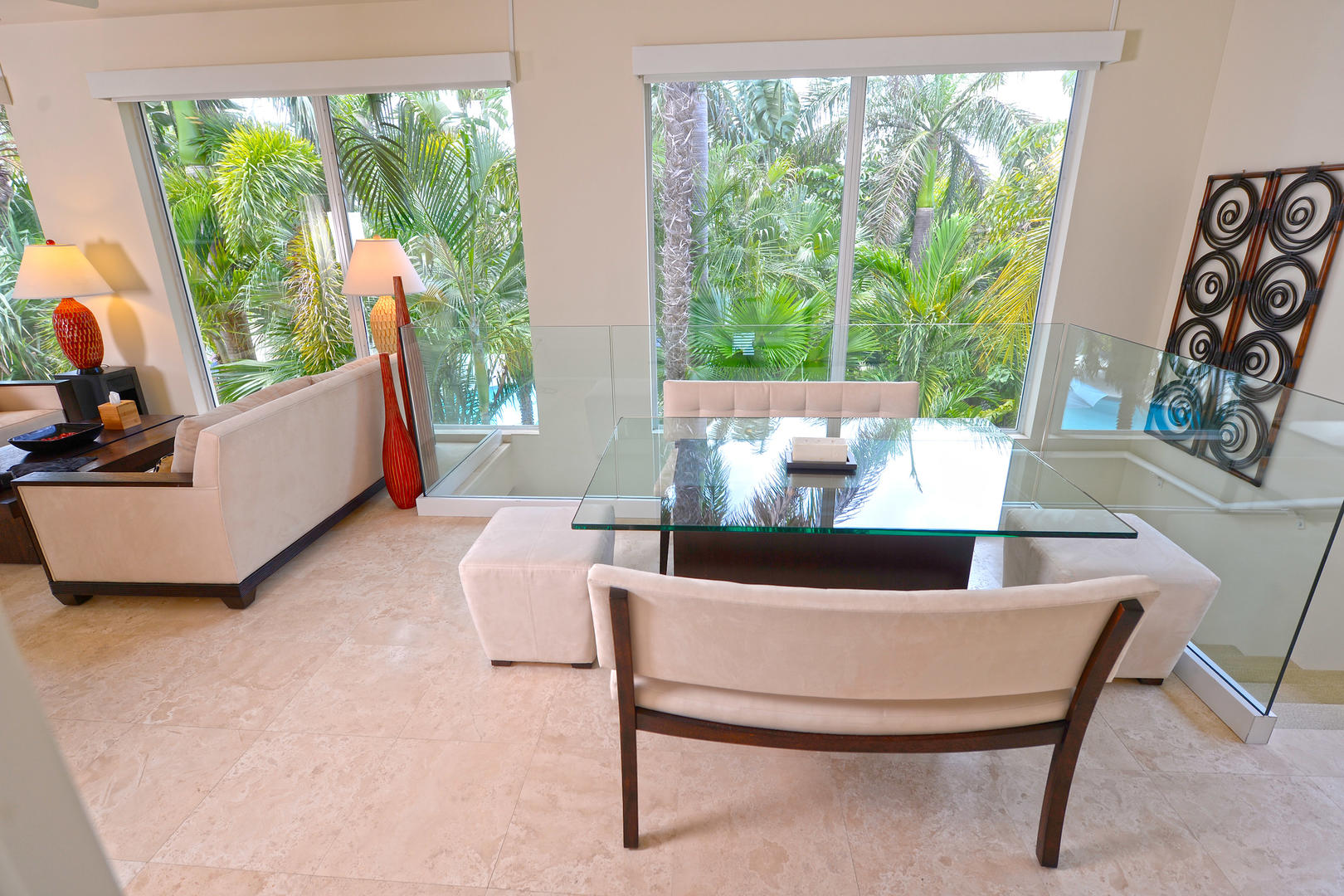 Guesthouse dining table.