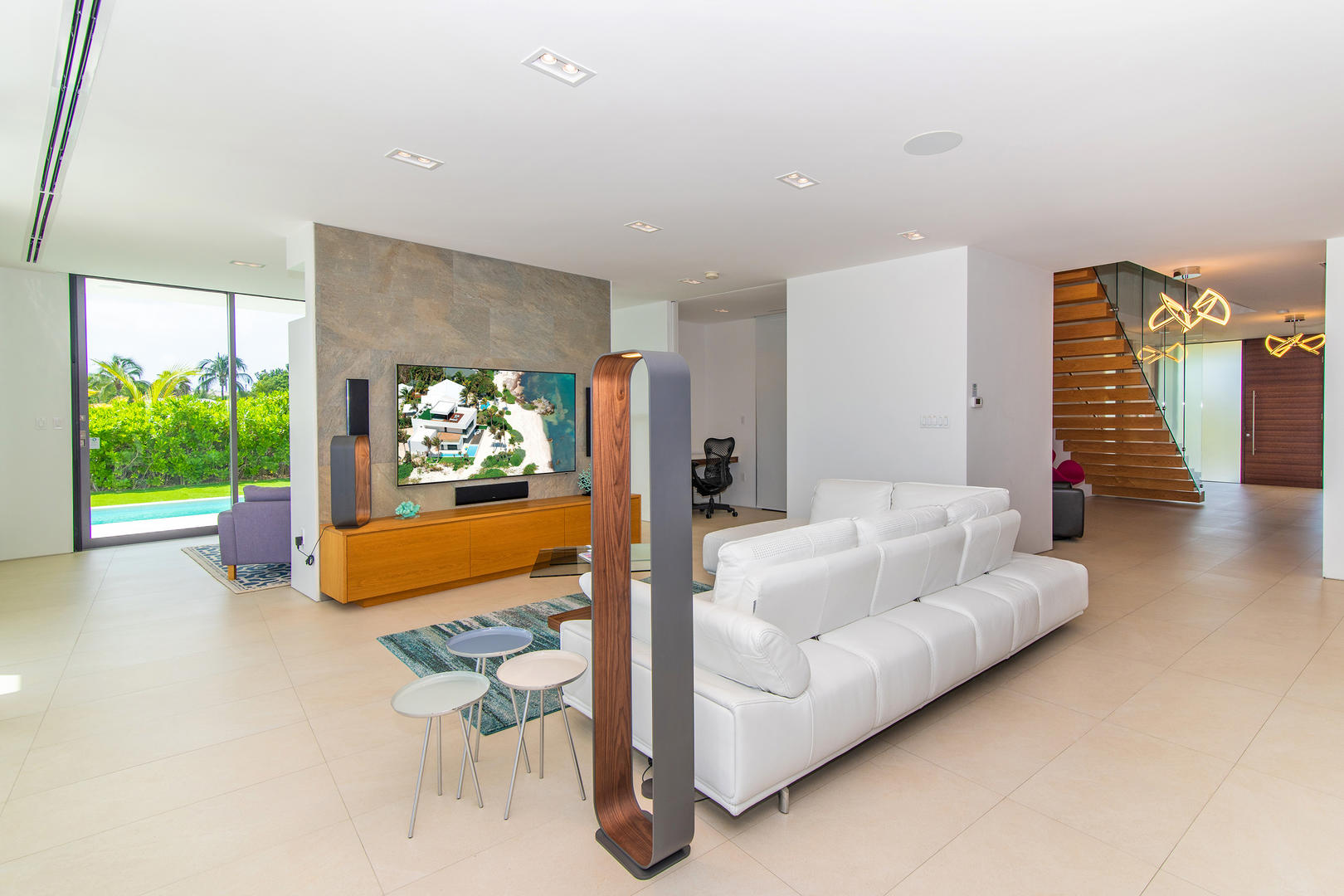 Contemporary decor and furniture throughout the villa