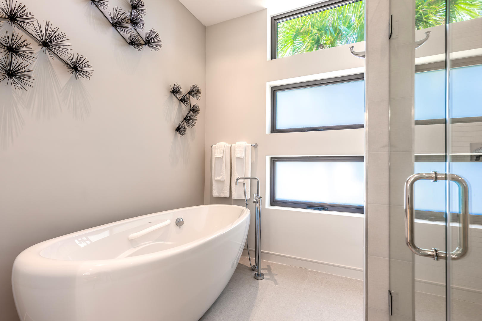 Master ensuite bath features a soaking tub and separate shower.