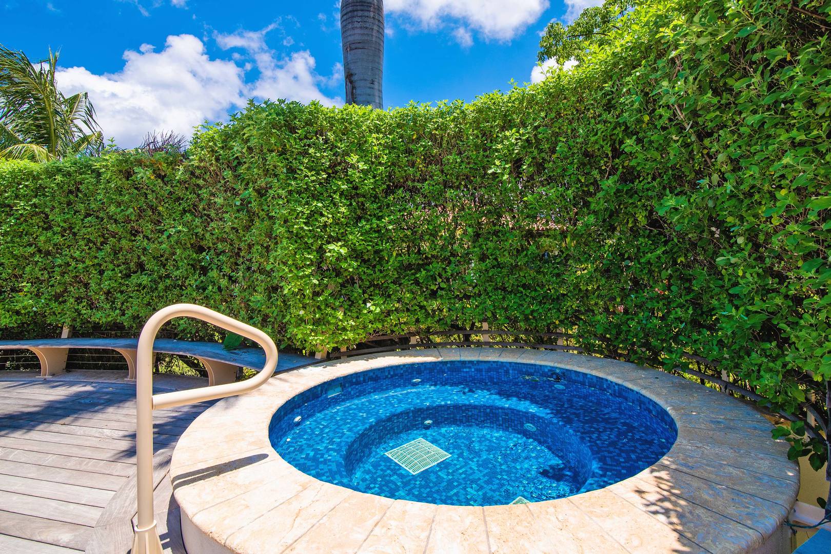 Resort's heated spa is off the pool deck.