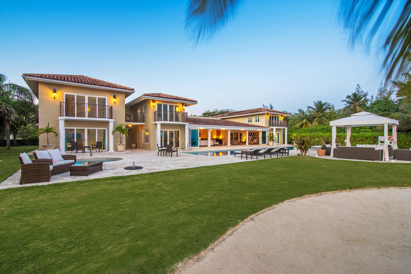 Rear view of Villa Mora.