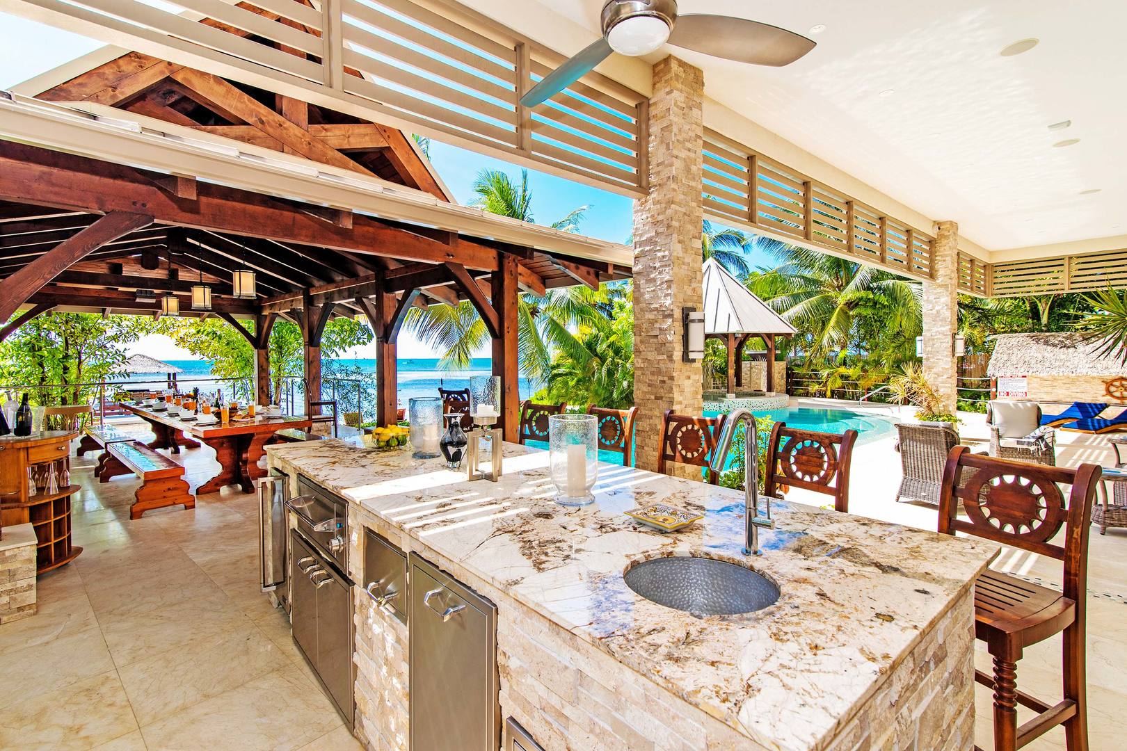 Cook with a view from the outdoor kitchen.