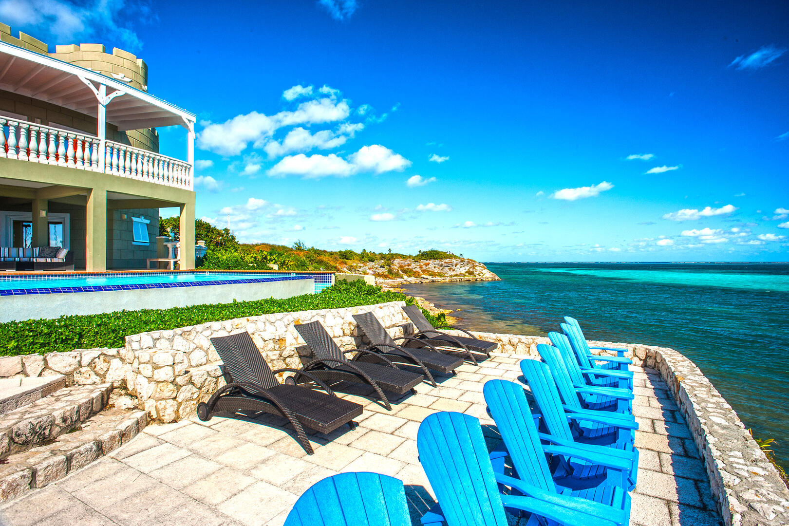 Grab a seat by the water and listen to the waves crash on the shore.