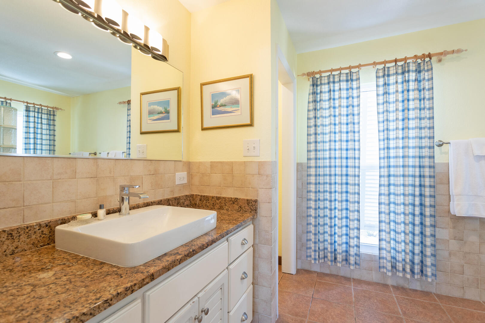 King ensuite bathroom with large walk-in shower.