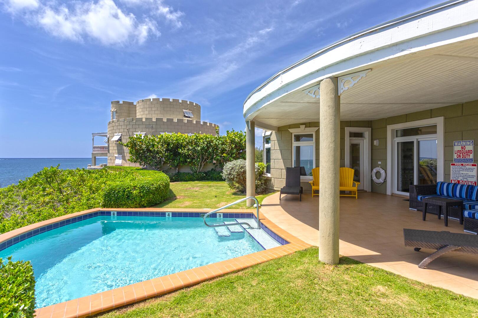 The guesthouse has it's own private pool too!