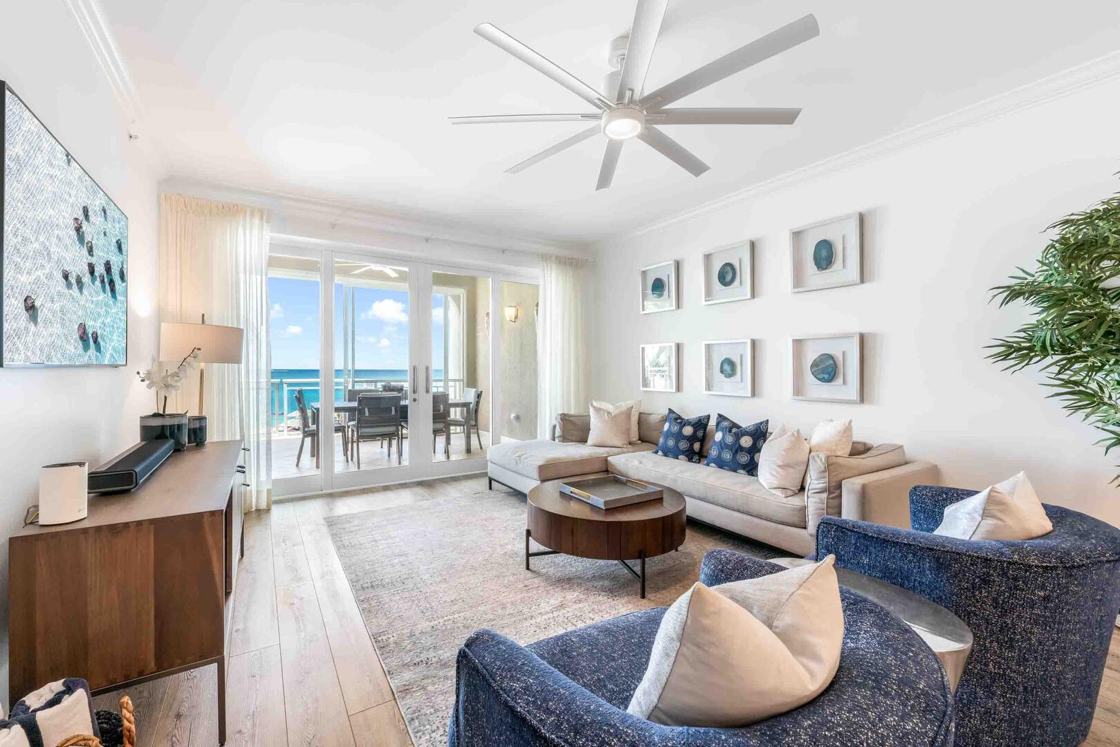 Welcome to Beachcomber 7, a 3-bedroom, 3-bath, second-floor condo in the heart of Seven Mile Beach. 