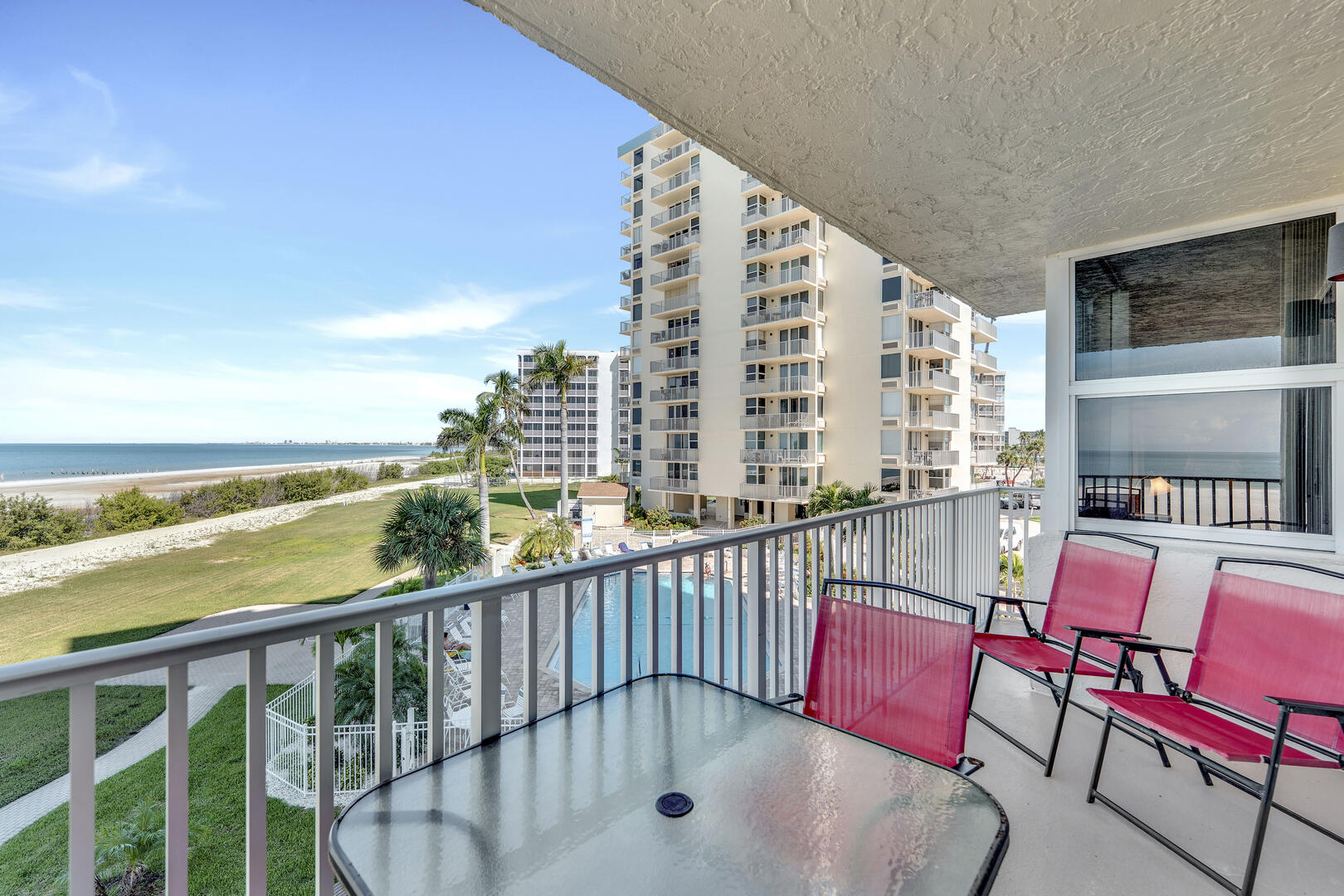 Pool and Gulf view from your condo balcony