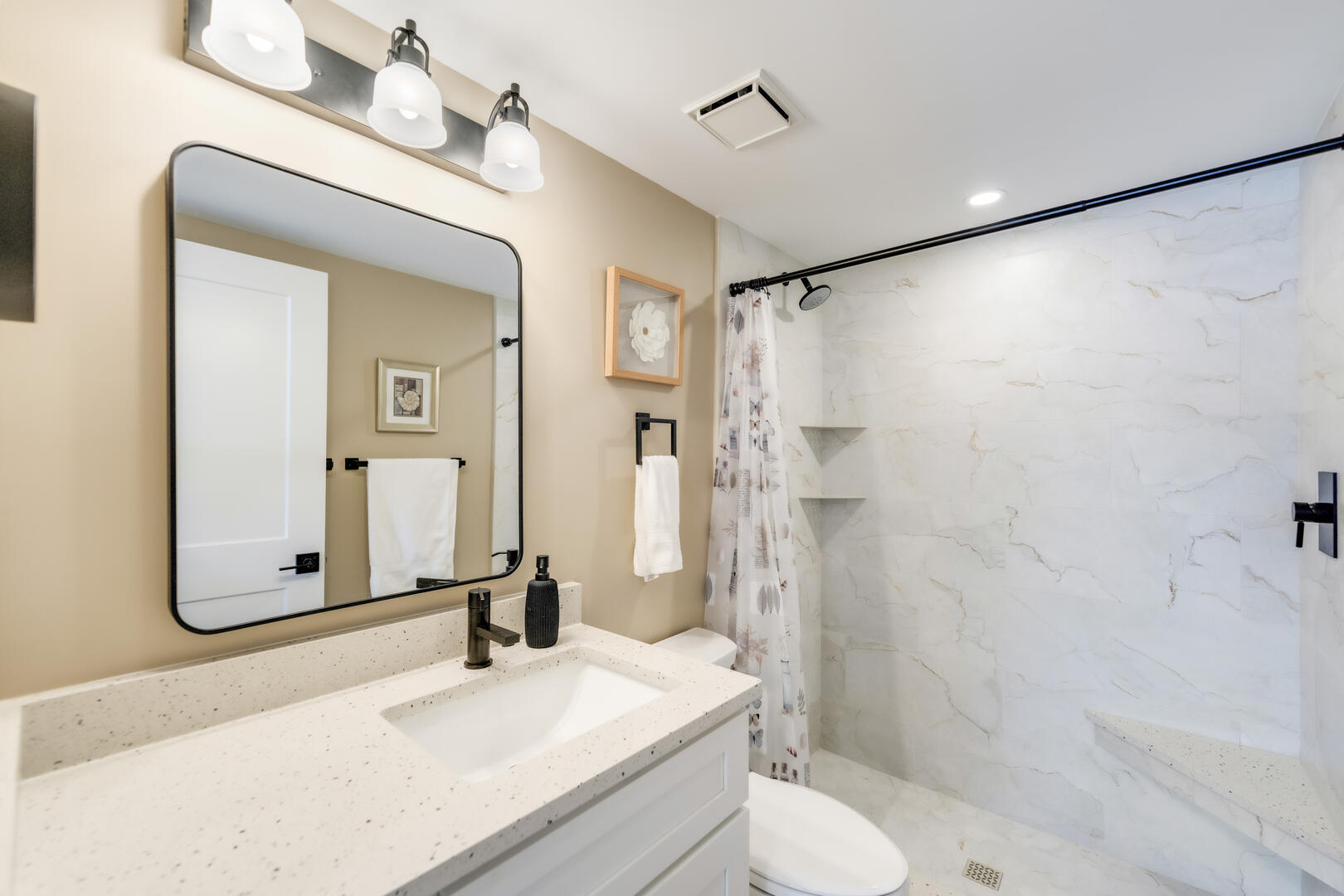 Guest Bath has Walk In Shower
