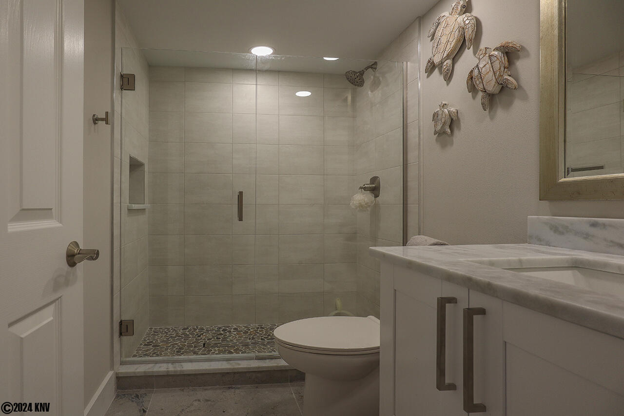 Gorgeous, newly remodeled Master Bath has Walk In Shower