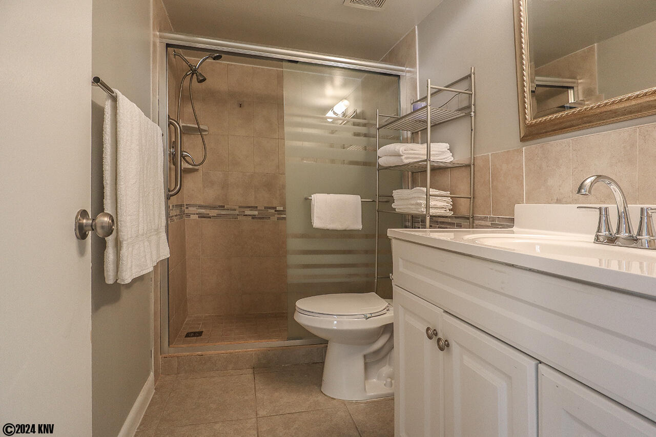 Full Bath has been remodeled with a large vanity