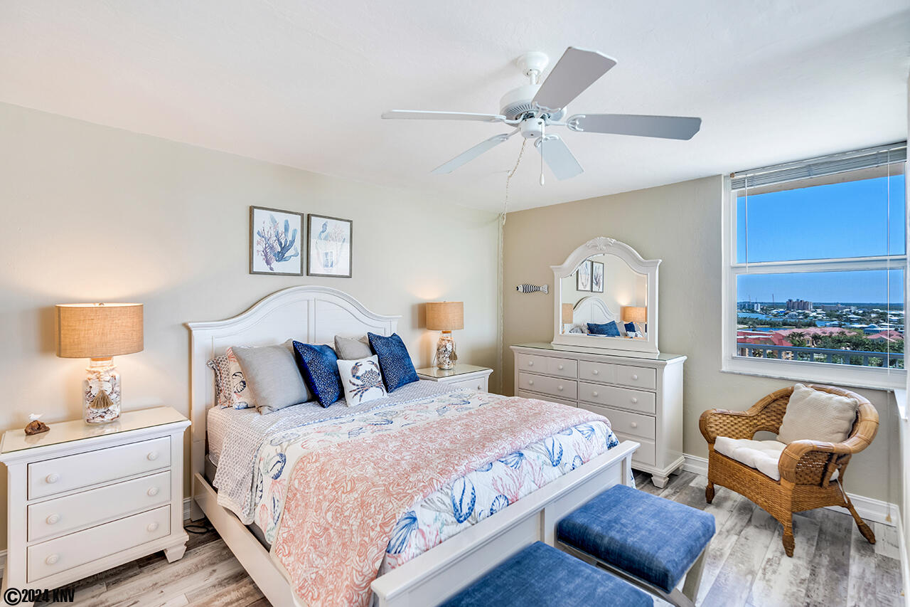 Large Bedroom features a comfy Queen Sized Bed