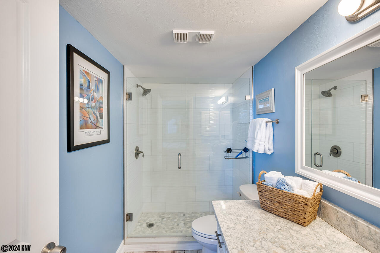 Full Bath in Penthouse 3C has Walk In Shower