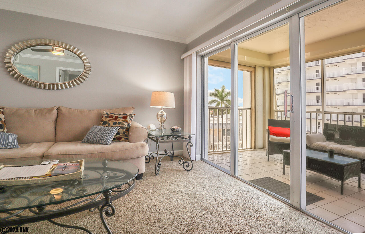 Living room opens up to Screened In Lanai