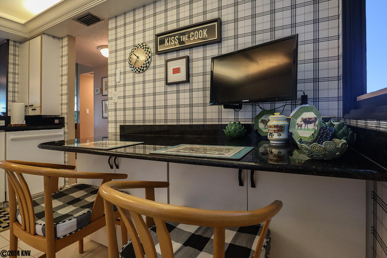 Kitchen features its own TV