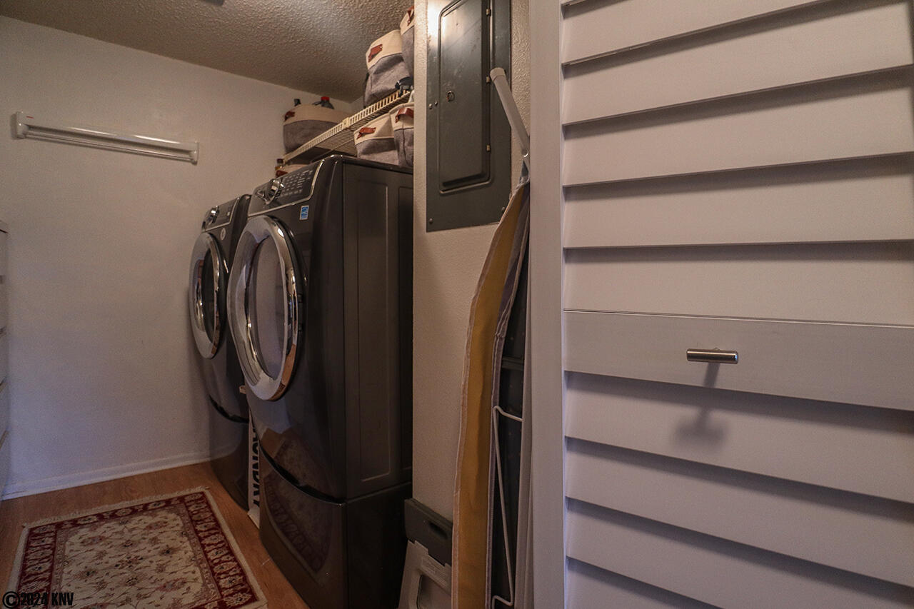 Laundry Room has full sized Washer and Dryer