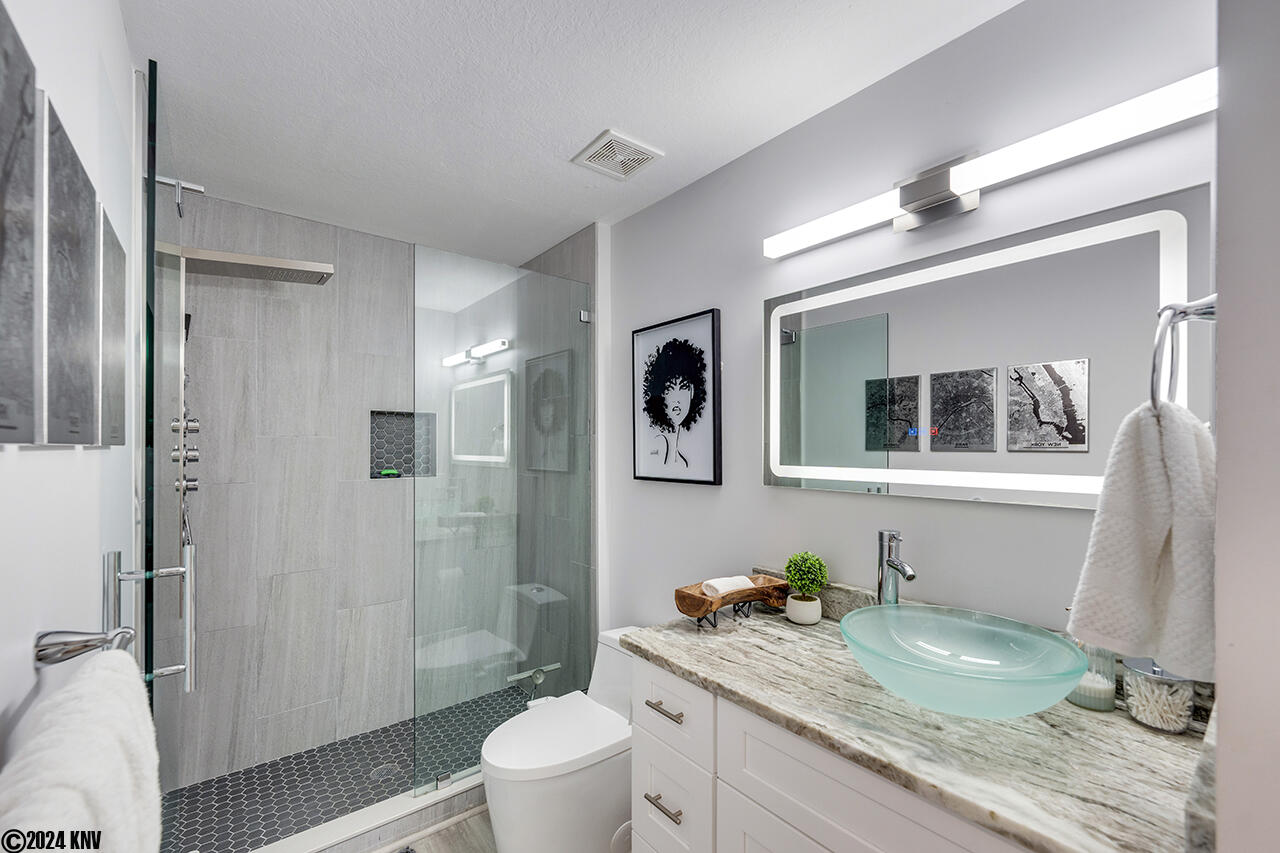 Gorgeous newly remodeled Guest Bath with Walk In Shower