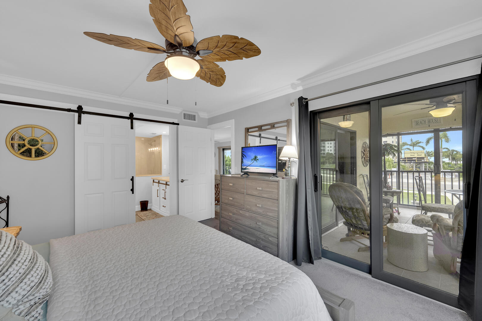 Enjoy tv in the master bedroom