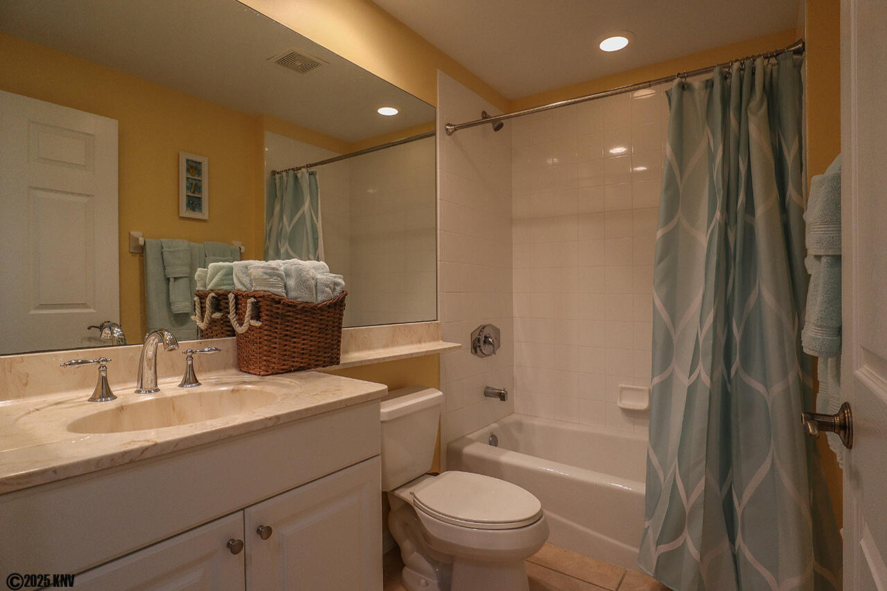 Guest Bath has a Tub/Shower Combo