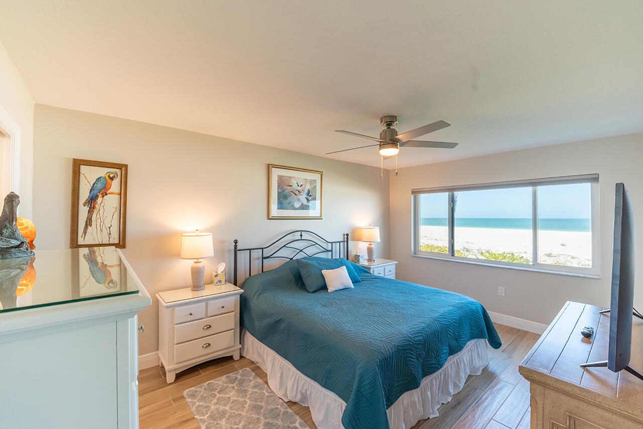 King Sized Bed in the Master Bedroom welcomes you after a full day at the beach