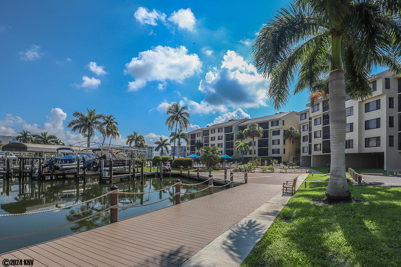 Boardwalks surround Santa Maria Harbour