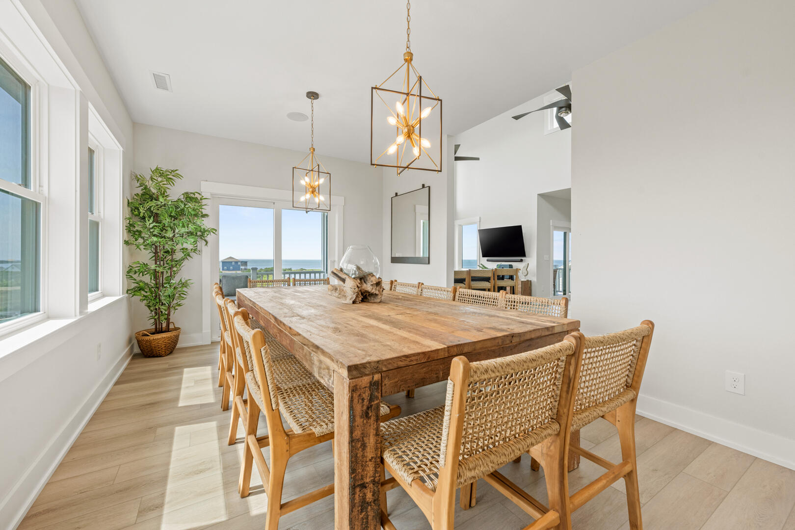 Dining Room with Balcony and Sound Views on the Fourth Level.