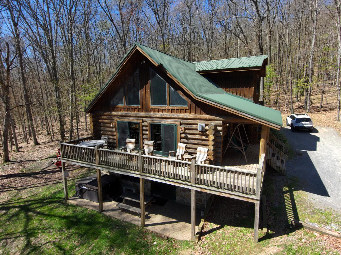 aerial view of front and forest