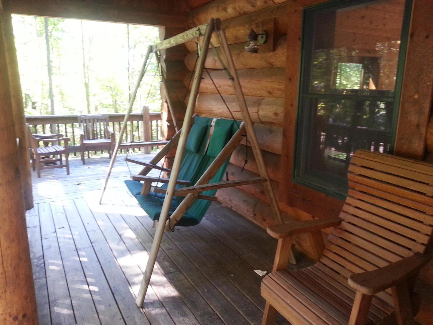 Covered porch with swing