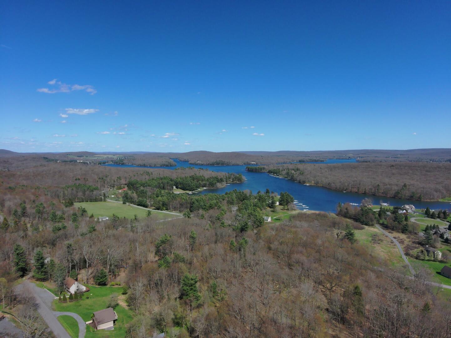 aerial from house towards Lake
