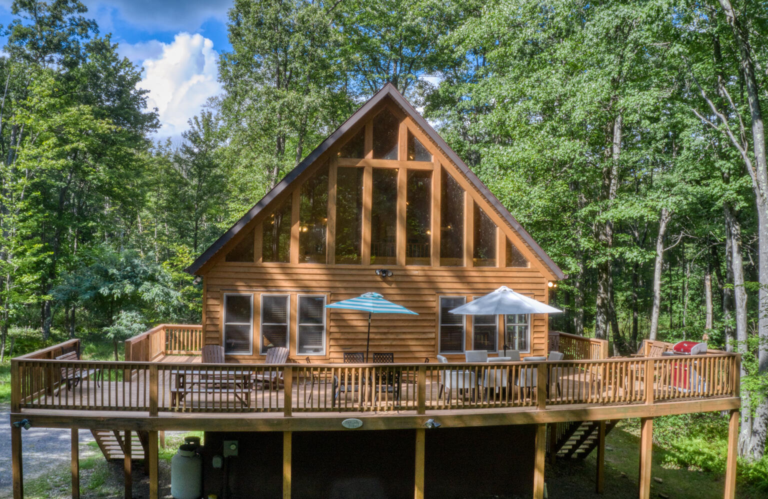 Front of chalet - level