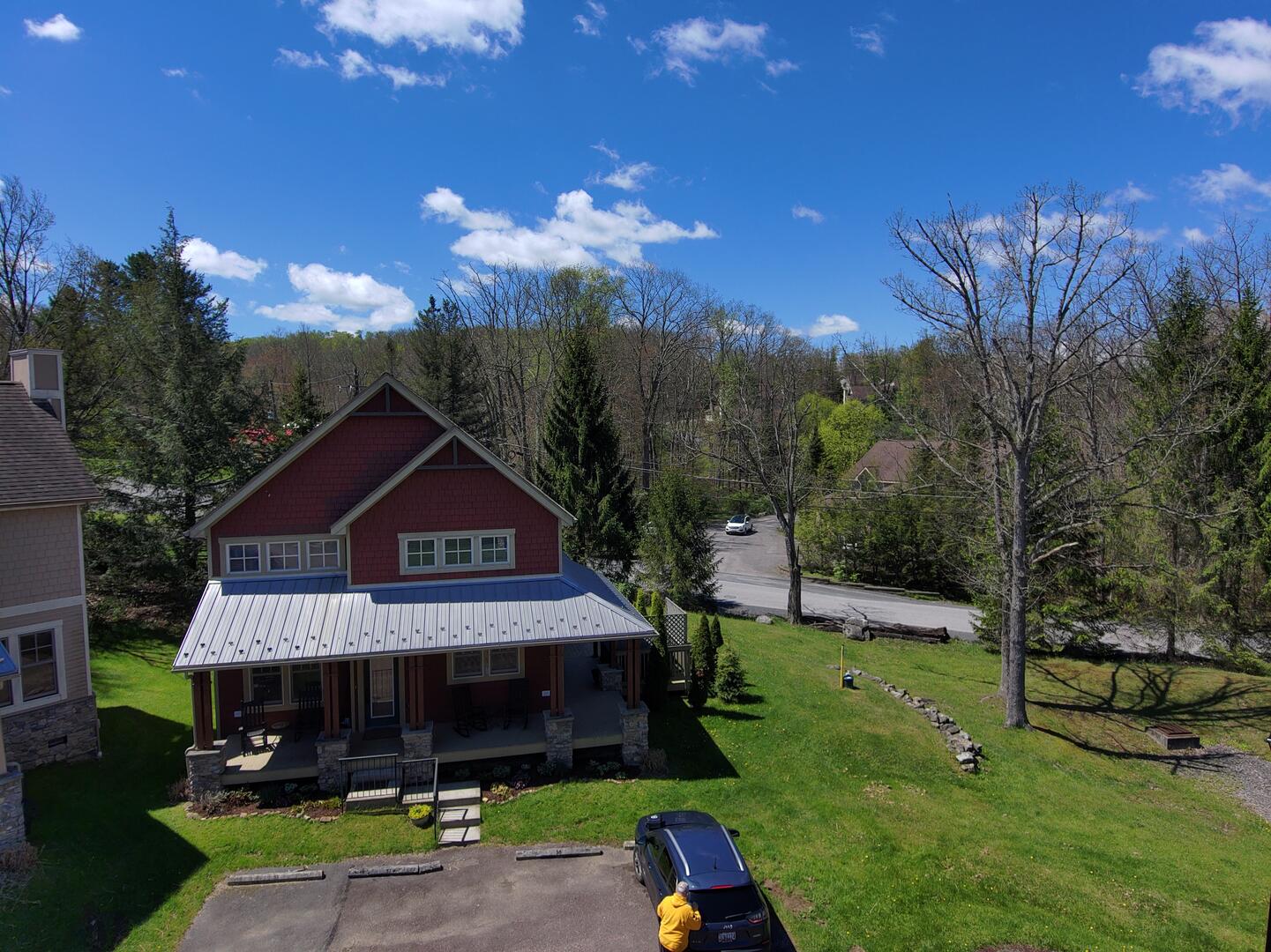 aerial from front and side yard