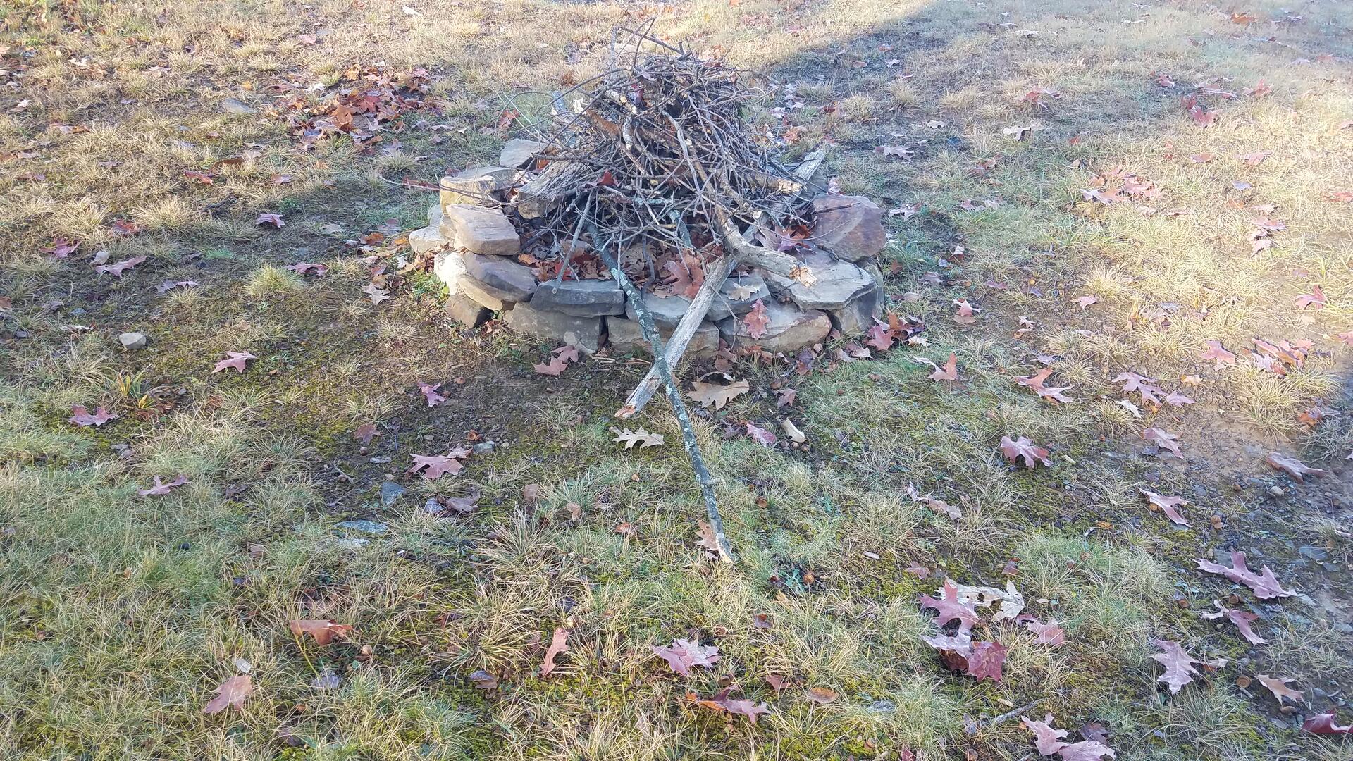 firepit along lake edge