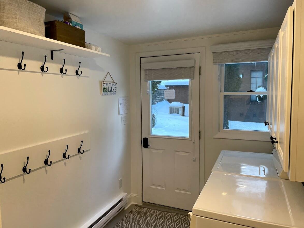 Mud Room entrance. laundry. hooks