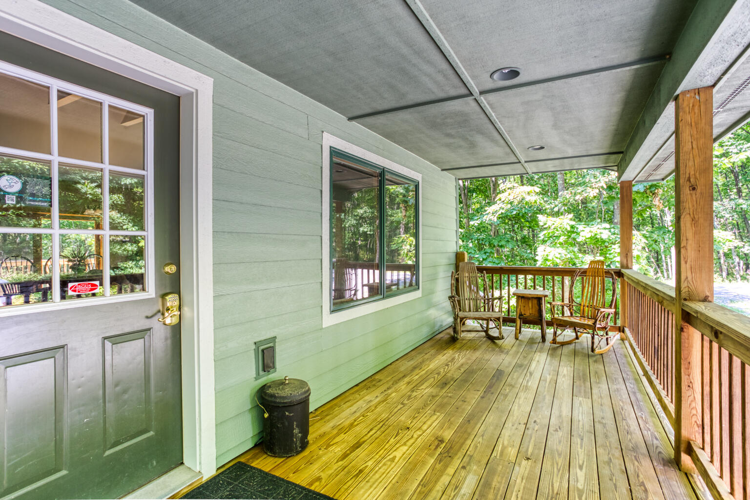 Entrance area to house. Covered porch