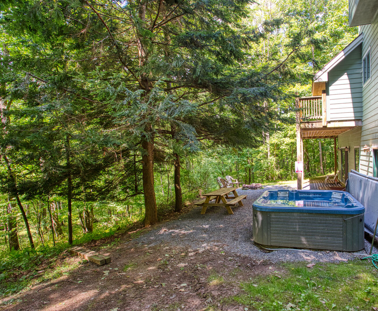 hot tub backs to forest
