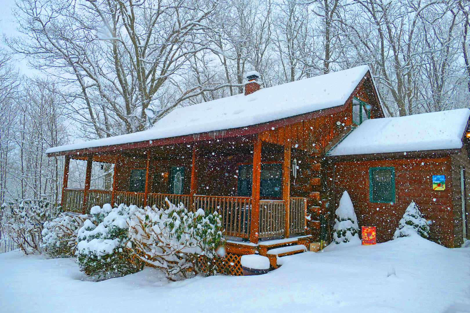 Exterior - snow falling