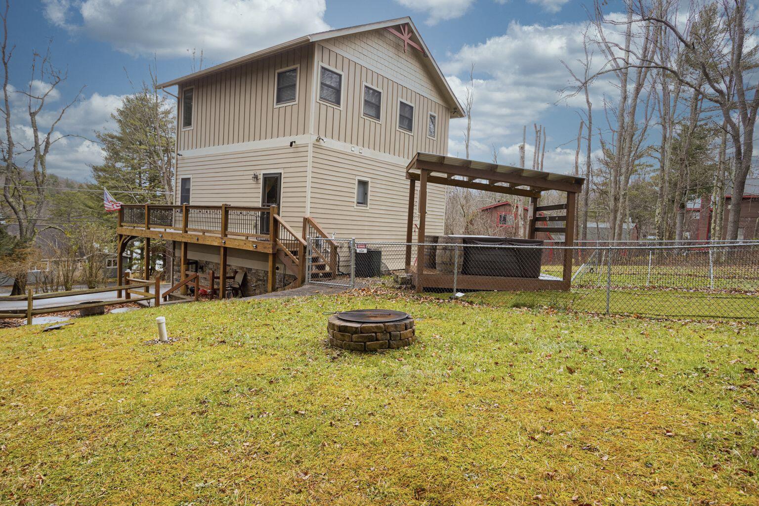 side yard with firepit