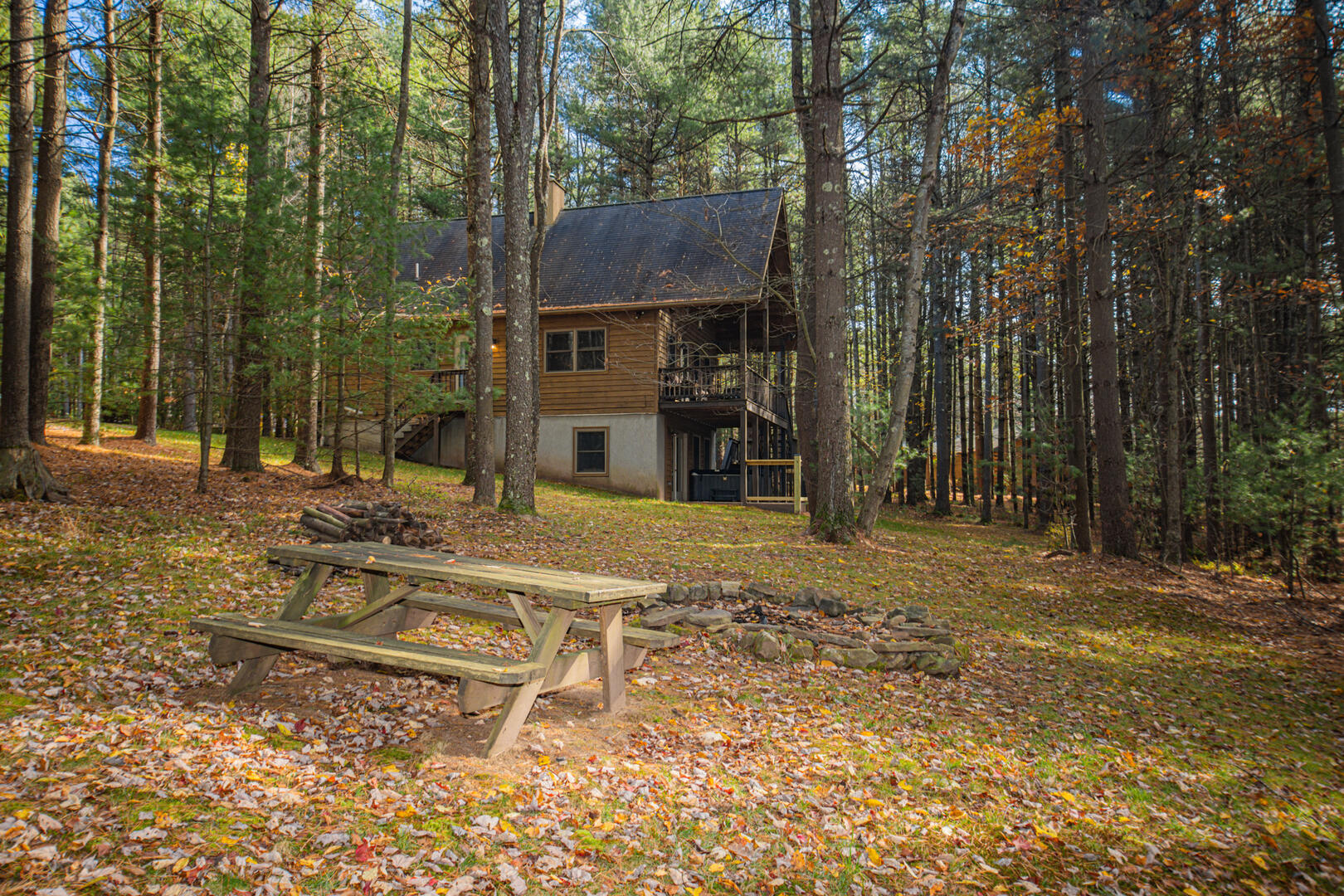 Side yard with firepit