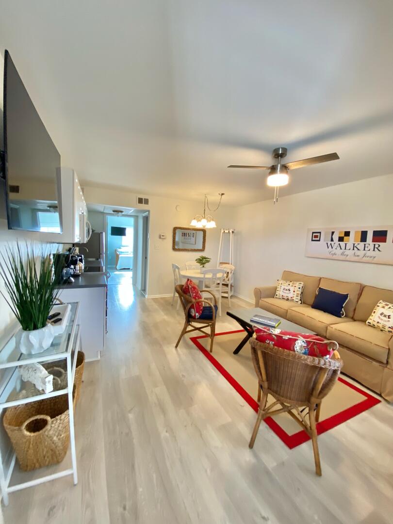 Living area with new flooring