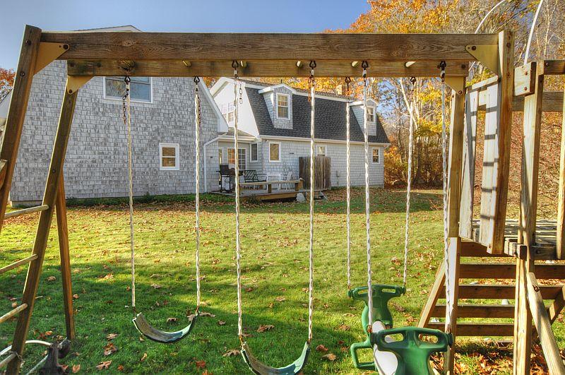 Yard with playset