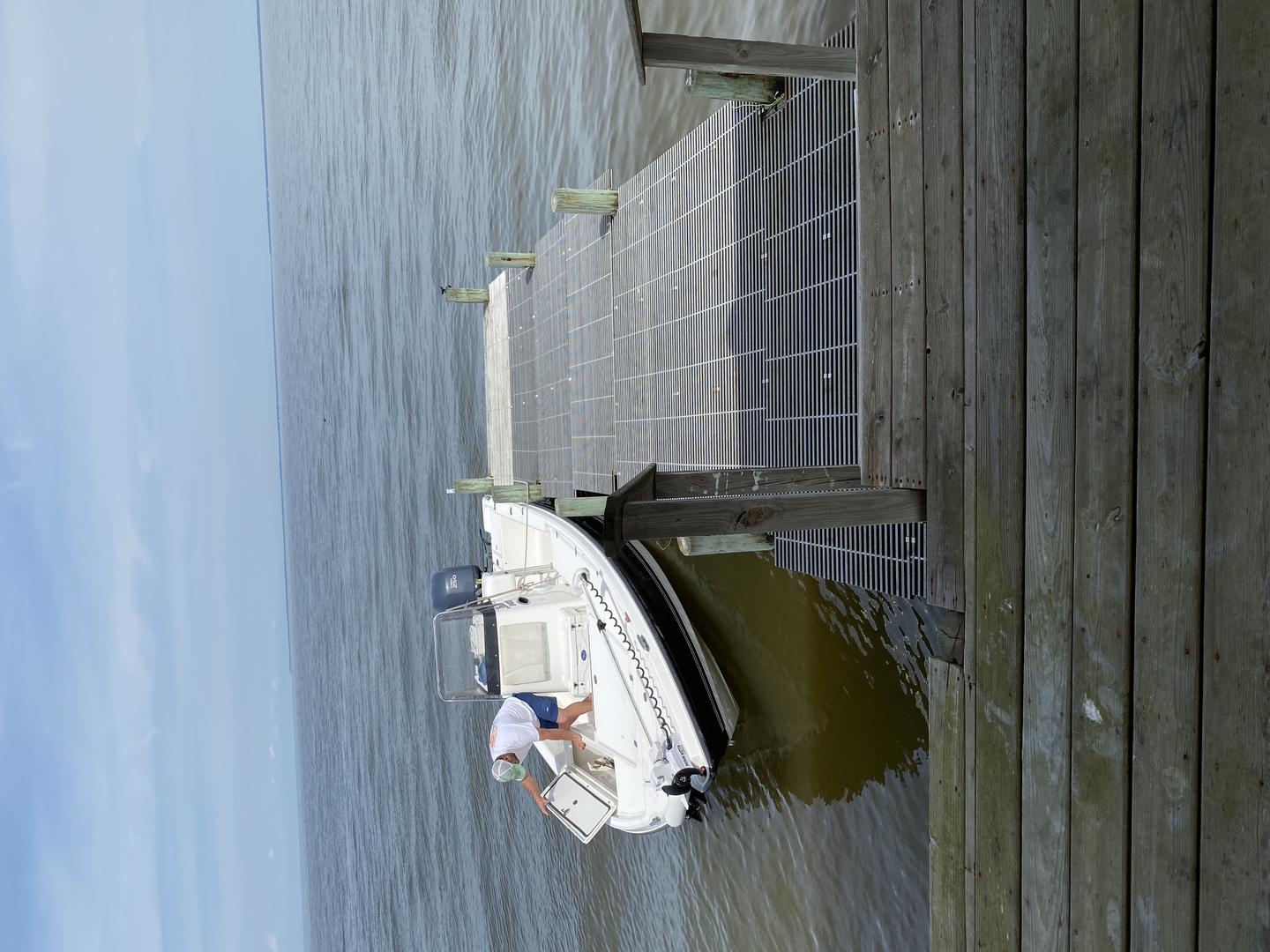 Example of how you can tie off your boat- Boat not included