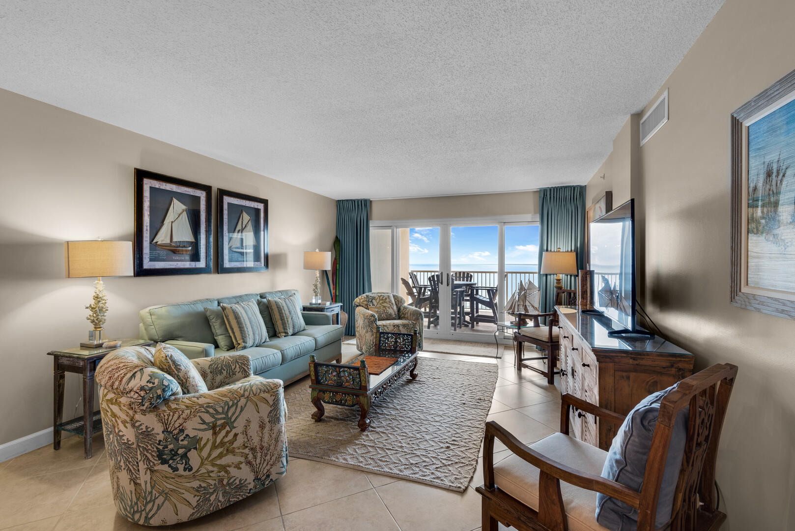 Living Room with Waterfront View